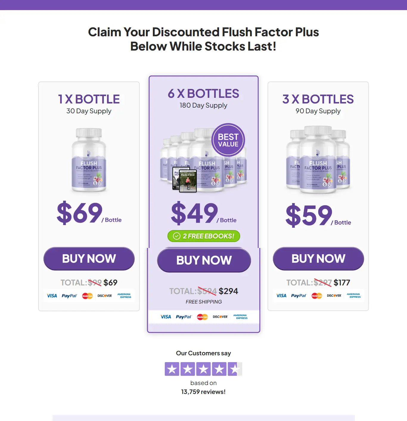 3  Flush Factor Plus c Offer discount 